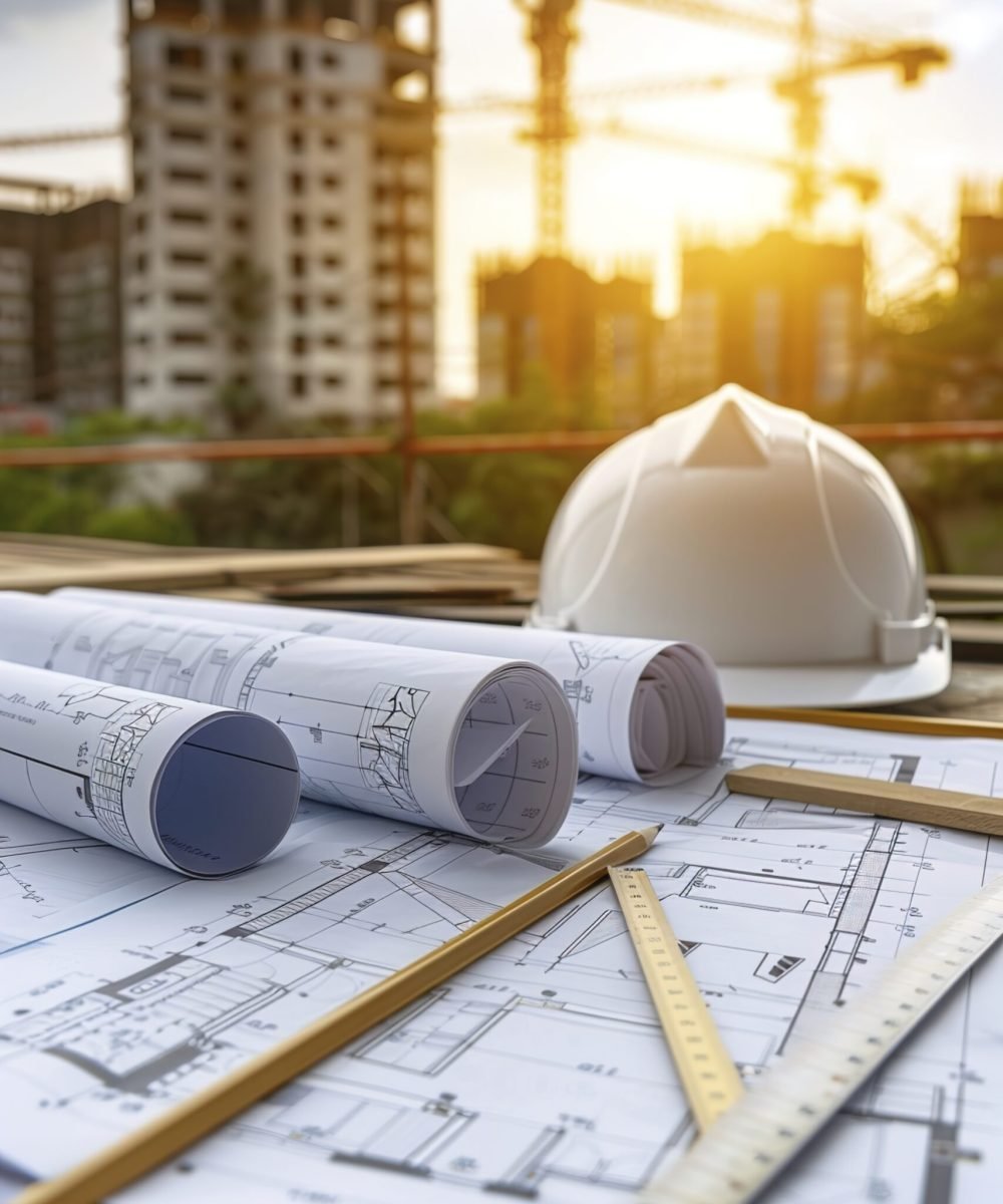 Blueprint and plans guide construction industry